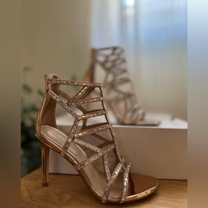 Aldo Women's Glittering Gold Strappy Heels